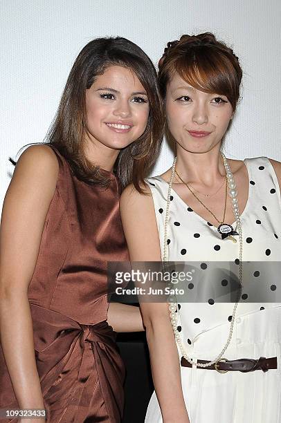 Actress/ singer Selena Gomez and actress/ model Yukina Kinoshita attend the promotion event for Disney Channel Tv series "Wizards of Waverly Place"...