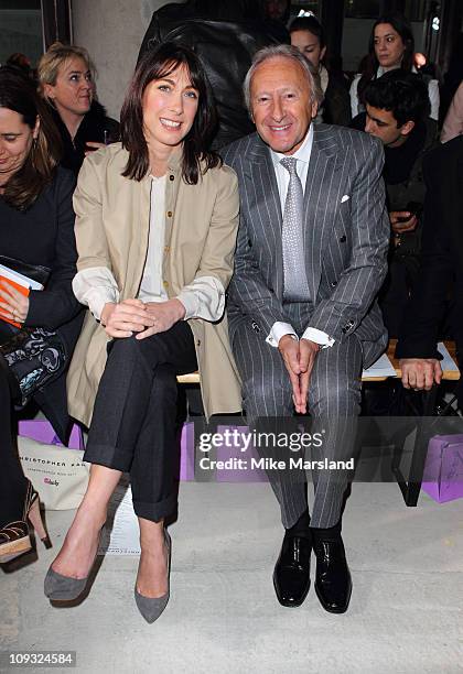 Samantha Cameron and Harold Tillman seen in the front row at the Christopher Kaneshow at London Fashion Week Autumn/Winter 2011 on February 21, 2011...