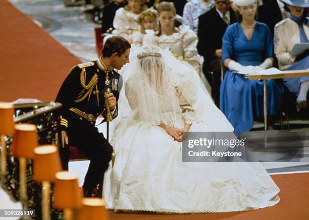 The wedding of Prince Charles and Lady Diana Spencer at St Paul's Cathedral in London, 29th July 1981.