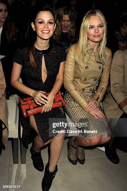 Rachel Bilson and Kate Bosworth attend the Burberry Prorsum Show at London Fashion Week Autumn/Winter 2011 at Kensington Gardens on February 21, 2011...