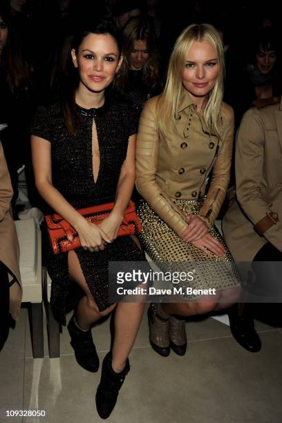 Rachel Bilson and Kate Bosworth attend the Burberry Prorsum Show at London Fashion Week Autumn/Winter 2011 at Kensington Gardens on February 21, 2011...