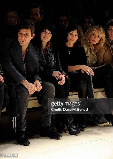 Jamie Hince, Alison Mosshart, Kate Bosworth and Laura Haddock attend the Burberry Prorsum Show at London Fashion Week Autumn/Winter 2011 at...