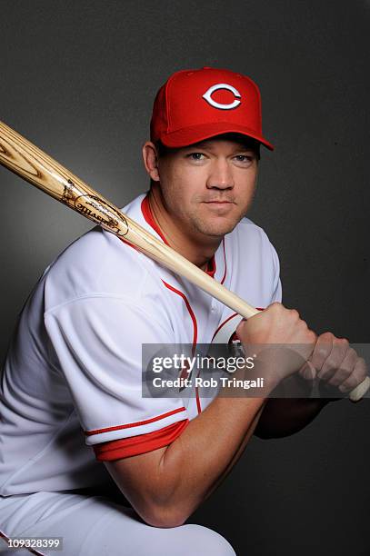 Scott Rolen of the Cincinnati Reds poses during the Cincinnati Reds photo day at the Cincinnati Reds Spring Training Complex on February 20, 2011 in...