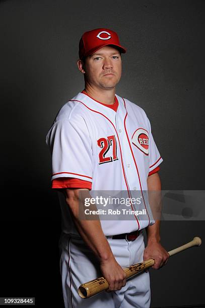 Scott Rolen of the Cincinnati Reds poses during the Cincinnati Reds photo day at the Cincinnati Reds Spring Training Complex on February 20, 2011 in...