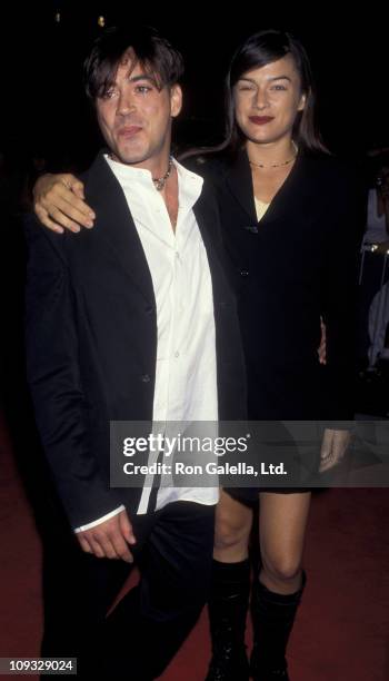 Actor Robert Downey Jr. And wife Deborah Falconer attend the grand opening of Planet Hollywood on September 17, 1995 at Planet Hollywood in Beverly...