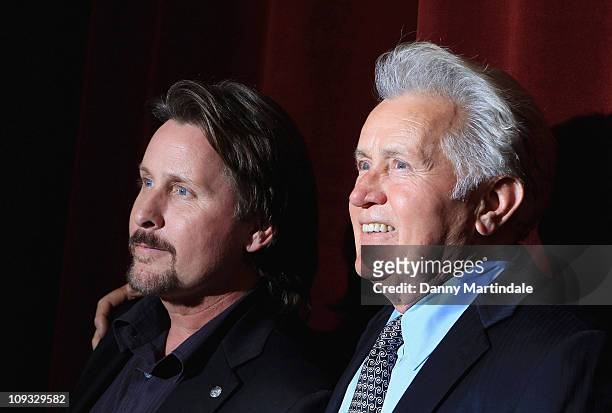 Emilio Estevez and Martin Sheen attend the UK premiere of 'The Way' at BFI Southbank on February 21, 2011 in London, England.