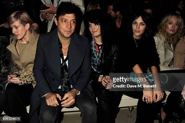 Ellie Goulding, Jamie Hince, Alison Mosshart, Alexa Chung and Laura Haddock attend the Burberry Prorsum Show at London Fashion Week Autumn/Winter...