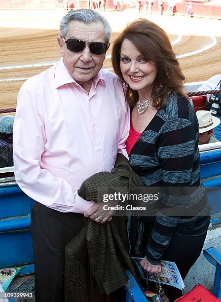 Miguel Aleman Velasco and Christiane Magnani pose during a bull fighting as part of the 17th race of the Temporada Grande 2010-2011 at Plaza de Toros...