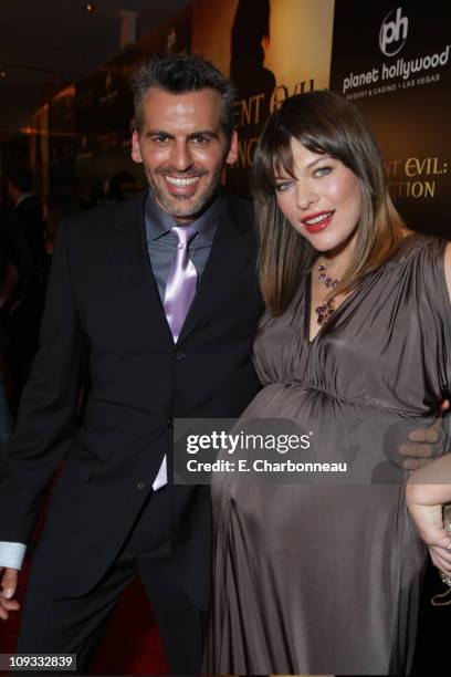 Oded Fehr and Milla Jovovich at the World Premiere of Screen Gems "Resident Evil: Extinction" at Planet Hollywood Resort and Casino on September 20,...