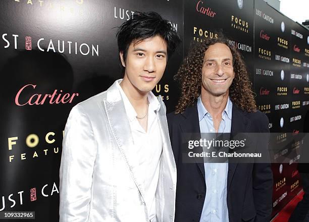 Wang Leehom and Kenny G at the Los Angeles Premiere of "Lust, Caution" presented by Focus Features at the Academy of Motion Pictures Arts and...