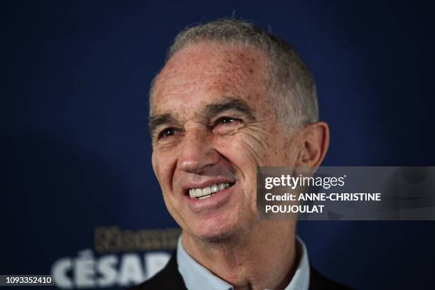 French-Armenian film producer and Cesar Academy president Alain Terzian poses as he arrives for the 2019 Cesar Nominees Lunch on February 3, 2019 in...