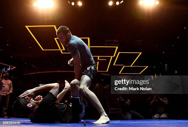 Jon Fitch practices grapling during an Open Workouts ahead of UFC Sydney 127 at Star City on February 22, 2011 in Sydney, Australia.