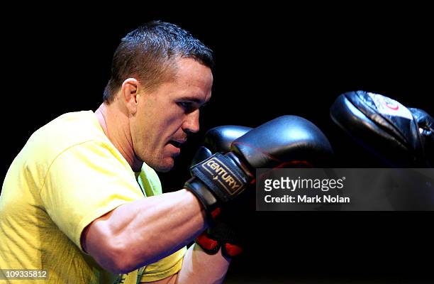 Kyle Noke does some glove work during an Open Workout ahead of UFC Sydney 127 at Star City on February 22, 2011 in Sydney, Australia.