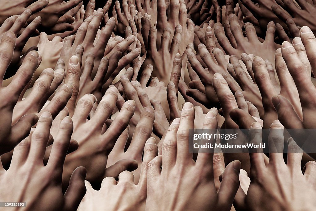 The crowded hands