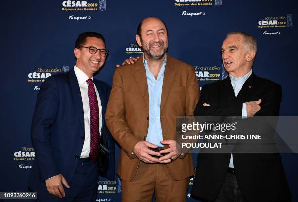 Canal+ TV channel Chairman Maxime Saada, French actor and Master of Ceremony Kad Merad and French-Armenian film producer and Cesar Academy president...