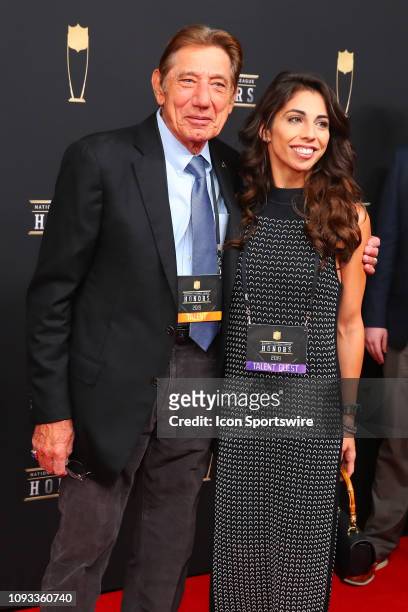 Joe Namath and his daughter pose for photos on the red carpet at the NFL Honors on February 2, 2019 at the Fox Theatre in Atlanta, GA.