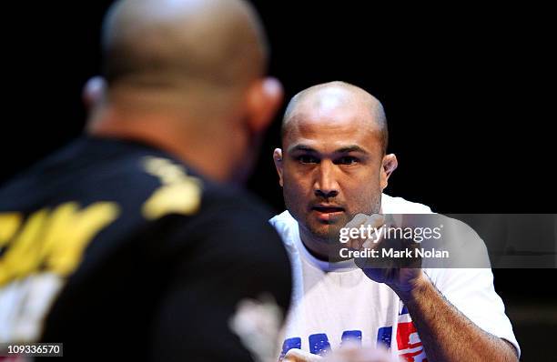 Penn spas during an Open Workout ahead of UFC Sydney 127 at Star City on February 22, 2011 in Sydney, Australia.