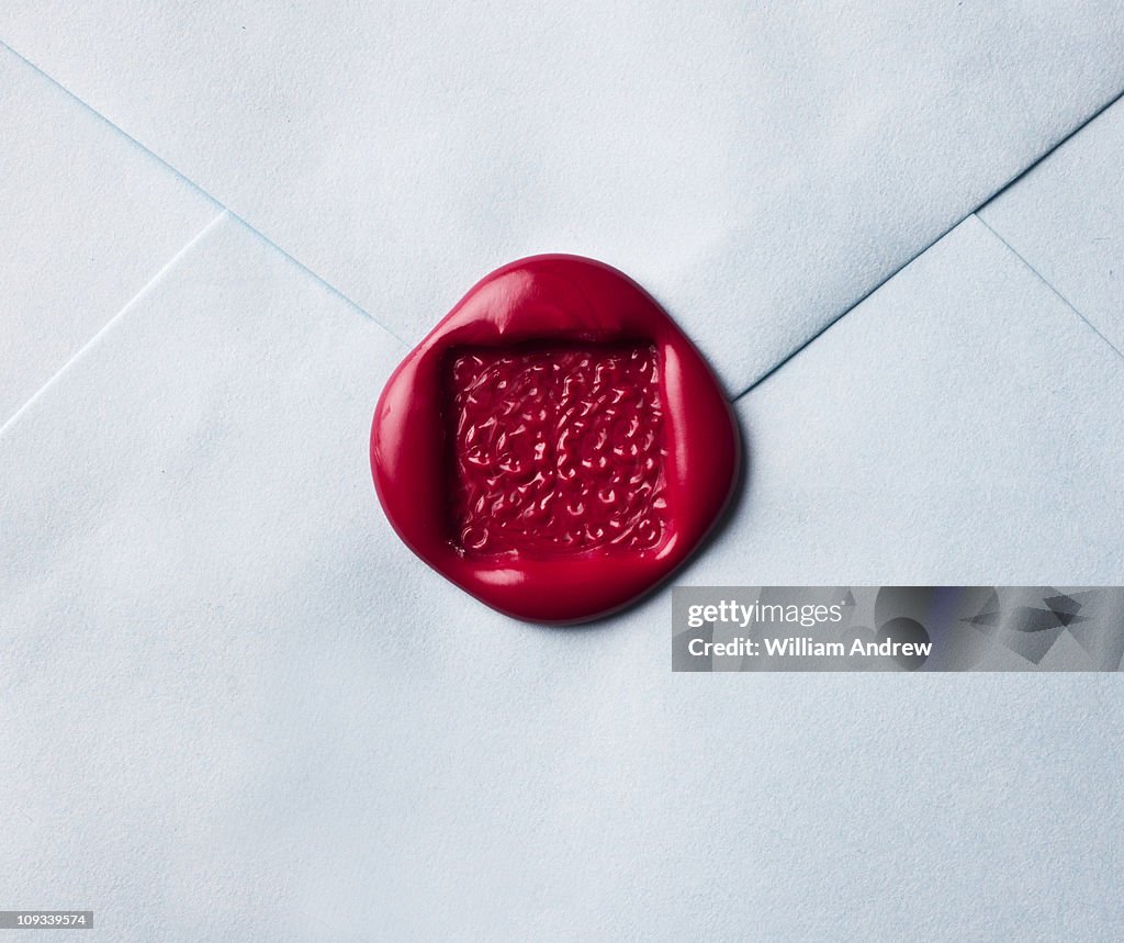 Wax seal on envelope