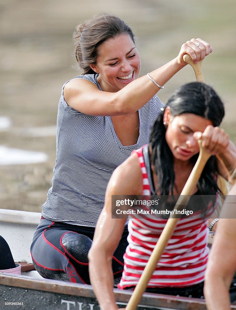 Kate Middleton Takes Part In A Training Session For The Sisterhood Cross Channel Rowing Challenge