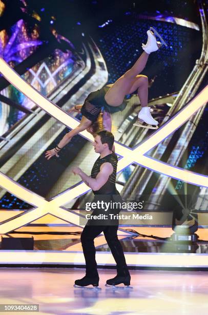 Aljona Savchenko, Bruno Massot during the 'Dancing On Ice' Sat.1 TV show on February 3, 2019 in Cologne, Germany.