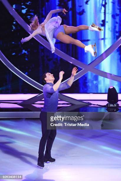 Aljona Savchenko, Bruno Massot during the 'Dancing On Ice' Sat.1 TV show on February 3, 2019 in Cologne, Germany.