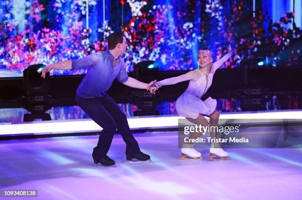 Aljona Savchenko, Bruno Massot during the 'Dancing On Ice' Sat.1 TV show on February 3, 2019 in Cologne, Germany.