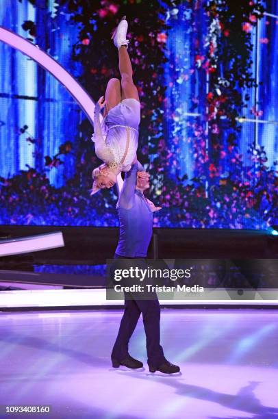 Aljona Savchenko, Bruno Massot during the 'Dancing On Ice' Sat.1 TV show on February 3, 2019 in Cologne, Germany.