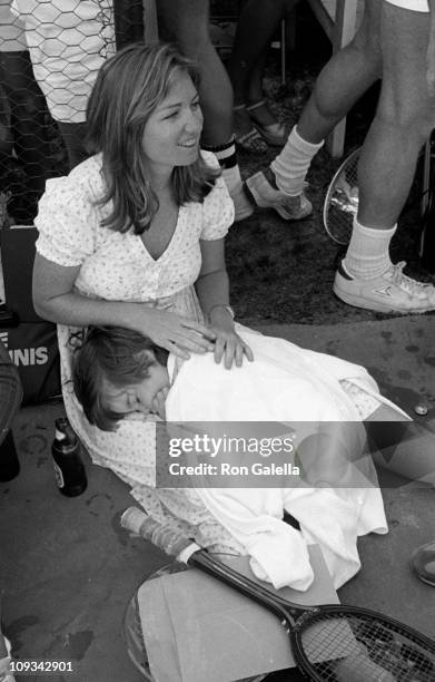 Courtney Kennedy and neice Meaghan Anne Kennedy Townsend attend Robert F. Kennedy Pro-Celebrity Tennis Tournament on August 21, 1981 at the Kennedy...