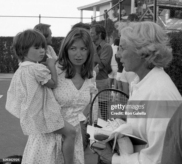 Courtney Kennedy and neice Meaghan Anne Kennedy Townsend and Ethel Kennedy attend Robert F. Kennedy Pro-Celebrity Tennis Tournament on August 21,...