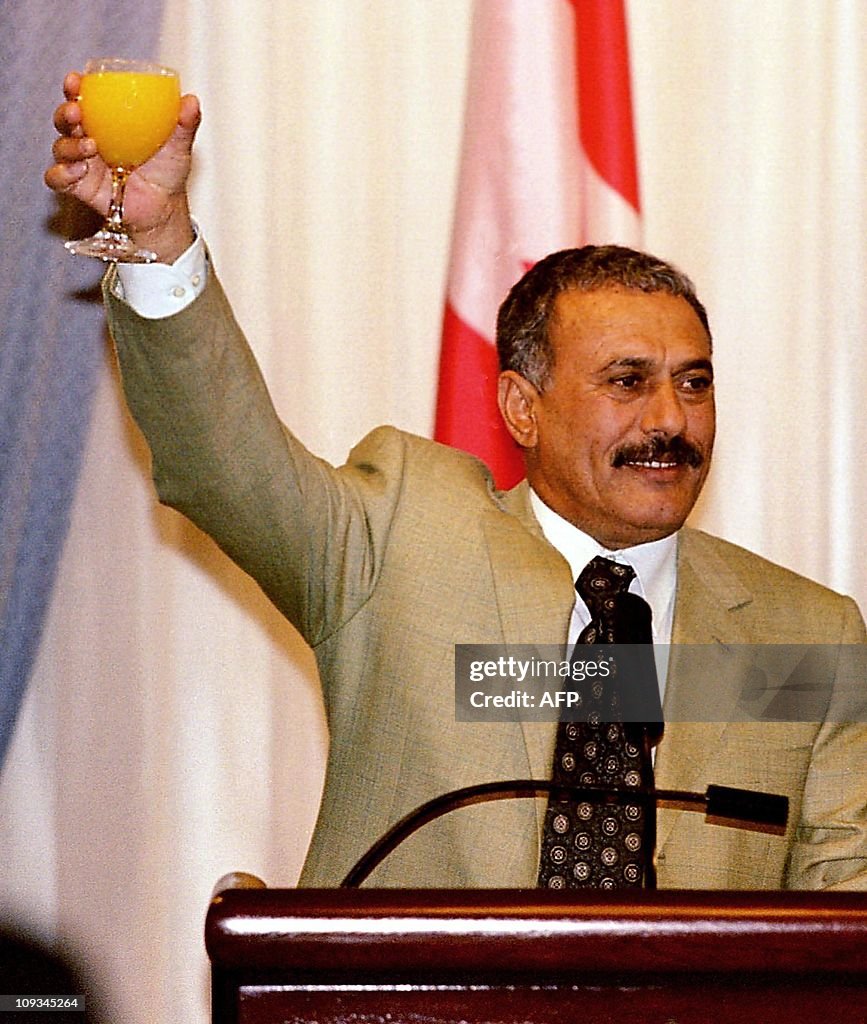 The President of Yemen Abdullah Saleh ma