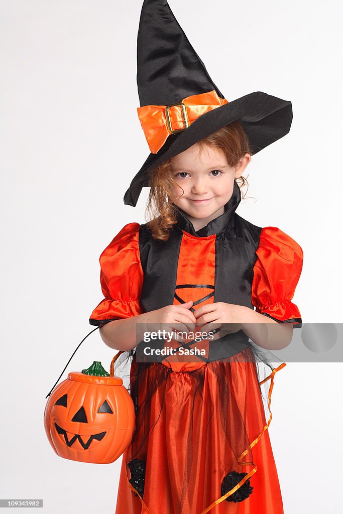 Girl with halloween costume
