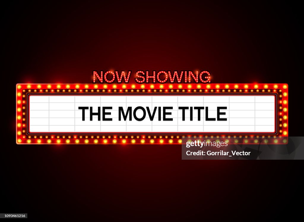 Rétro signe théâtre le rideau avec le projecteur