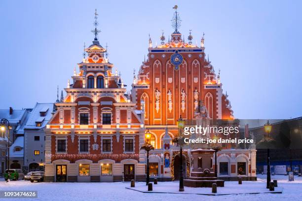 house of the blackheads, riga, latvia - riga stock pictures, royalty-free photos & images