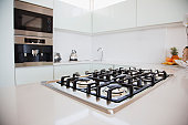 Stove and oven in modern kitchen