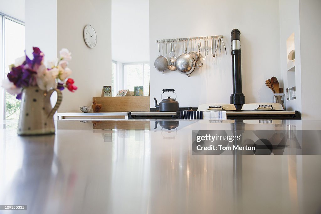 Kitchen and counter in modern house