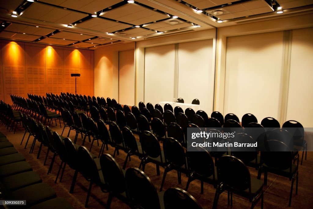 Empty chairs in lecture hall