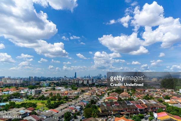 beautiful and majestic aerial view of downtown kuala lumpur - malaysia cityscape stock pictures, royalty-free photos & images
