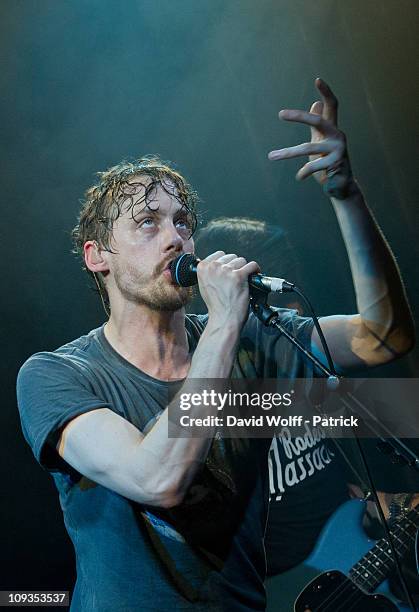 Johnny Borrell of Razorlight performs at La Fleche d'Or on February 22, 2011 in Paris, France.