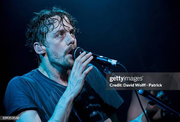 Johnny Borrell of Razorlight performs at La Fleche d'Or on February 22, 2011 in Paris, France.