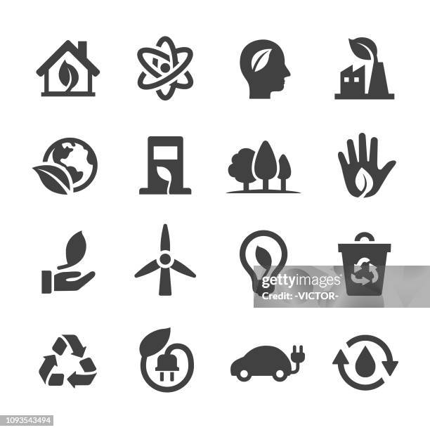 illustrazioni stock, clip art, cartoni animati e icone di tendenza di icone ecologia - serie acme - ecosistema