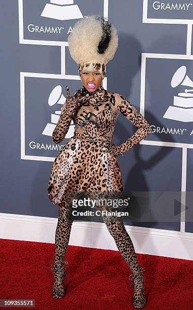Singer Nicki Minaj arrives at The 53rd Annual GRAMMY Awards at Staples Center on February 13, 2011 in Los Angeles, California.