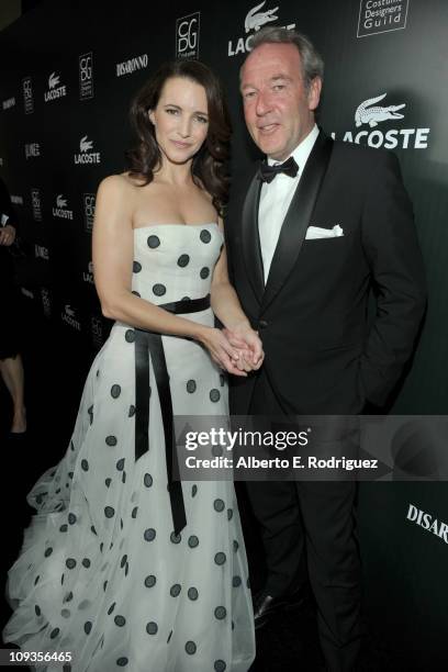 Actress Kristin Davis and Lacoste CEO Christophe Chenut attend the 13th Annual Costume Designers Guild Awards with presenting sponsor Lacoste held at...