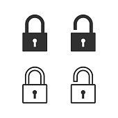 Lock, padlock, security icon. Vector illustration.