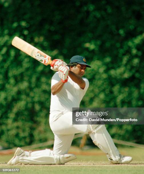 Arjuna Ranatunga batting for Sri Lanka during the 1st Test match against Pakistan at the Saravanamuttu Stadium in Colombo, 9th August 1994. Pakistan...