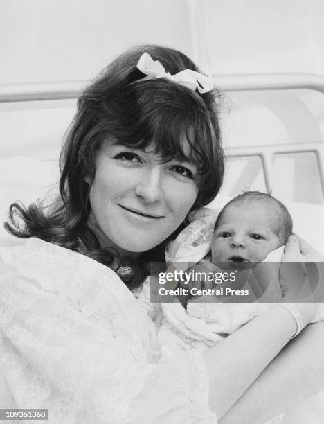 Deirdre Redgrave, the wife of actor Corin Redgrave, with the couple's new baby daughter Jemma in Queen Charlotte's Hospital, London, 15th January...