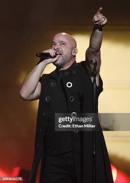 Singer David Draiman of Disturbed performs at T-Mobile Arena on January 12, 2019 in Las Vegas, Nevada.