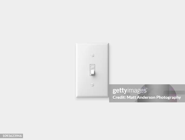 light switch off on white - turning on or off stock pictures, royalty-free photos & images