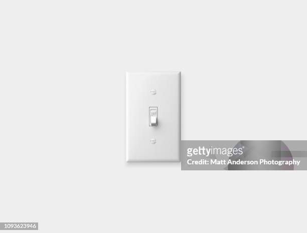 light switch off on white - ligado imagens e fotografias de stock