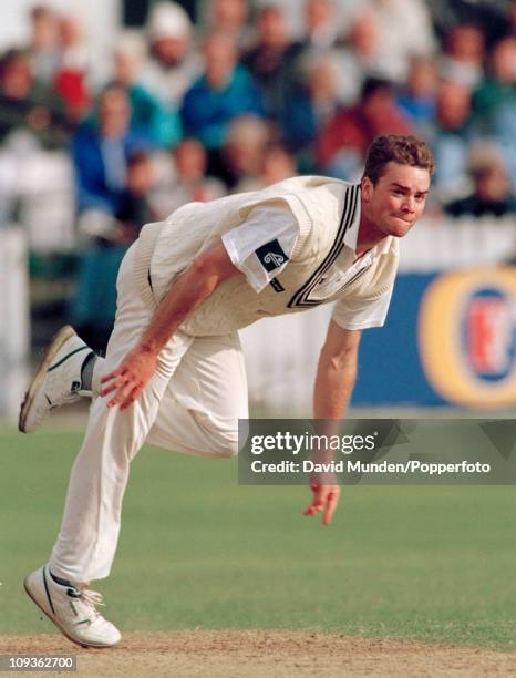 Dion Nash bowling for New Zealand during the 1st Test match against England at Trent Bridge in Nottingham, 2nd June 1994. England won by an innings...