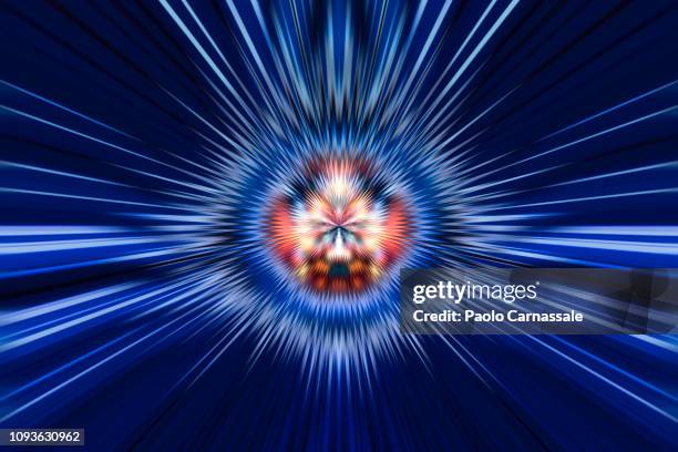 surreal projection of electric light beams - big bang stock pictures, royalty-free photos & images